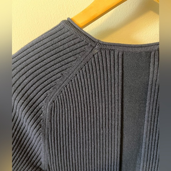 Everlane Navy The Sport Rib Knit Ribbed Bodycon Sweater Dress Medium - Picture 6 of 8